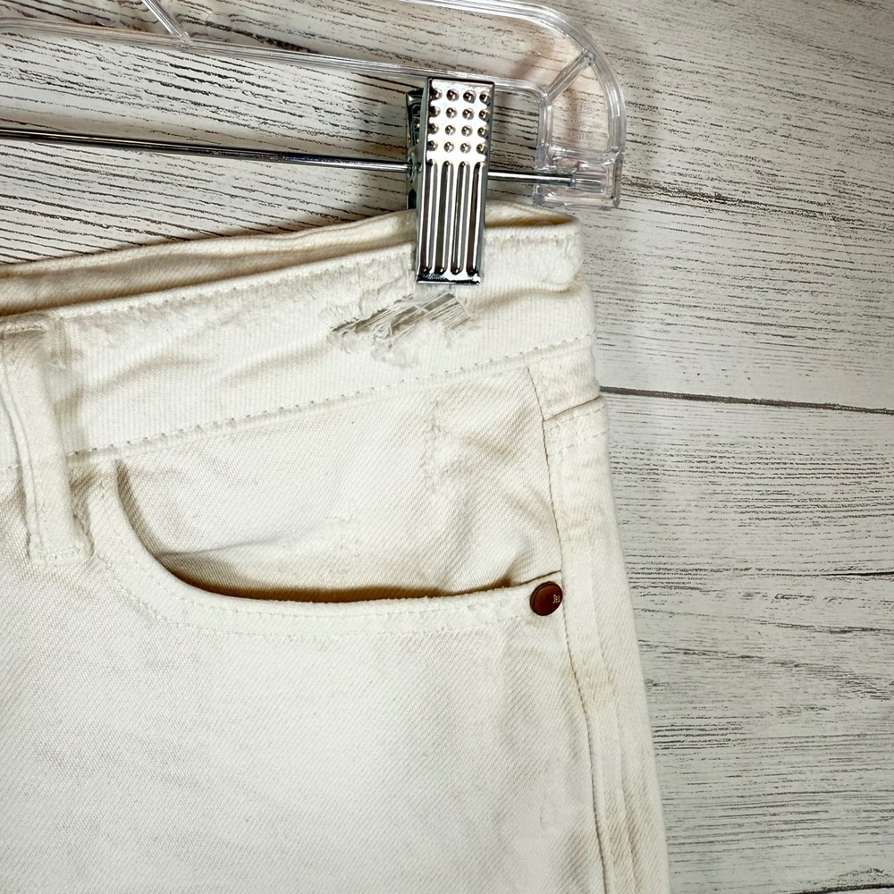 Judy Blue High Rise White Medium women cut off denim shorts summer distressed - Picture 13 of 14